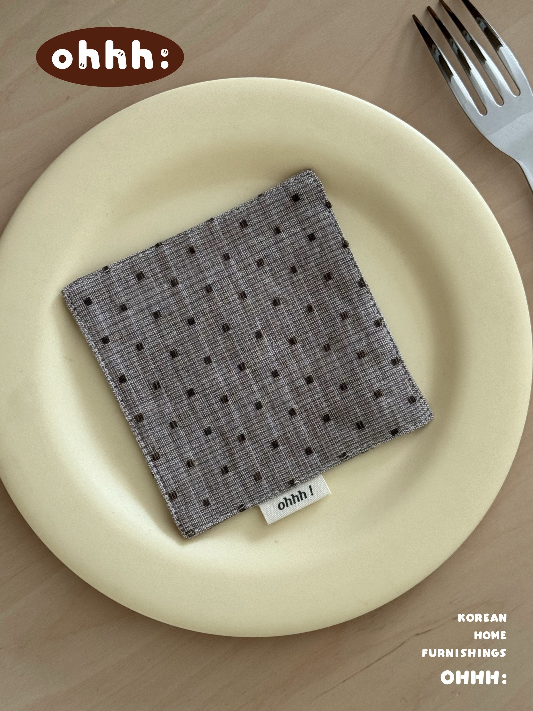 OHHH! Series - Korean Aesthetic Vintage Fabric Coaster Collection