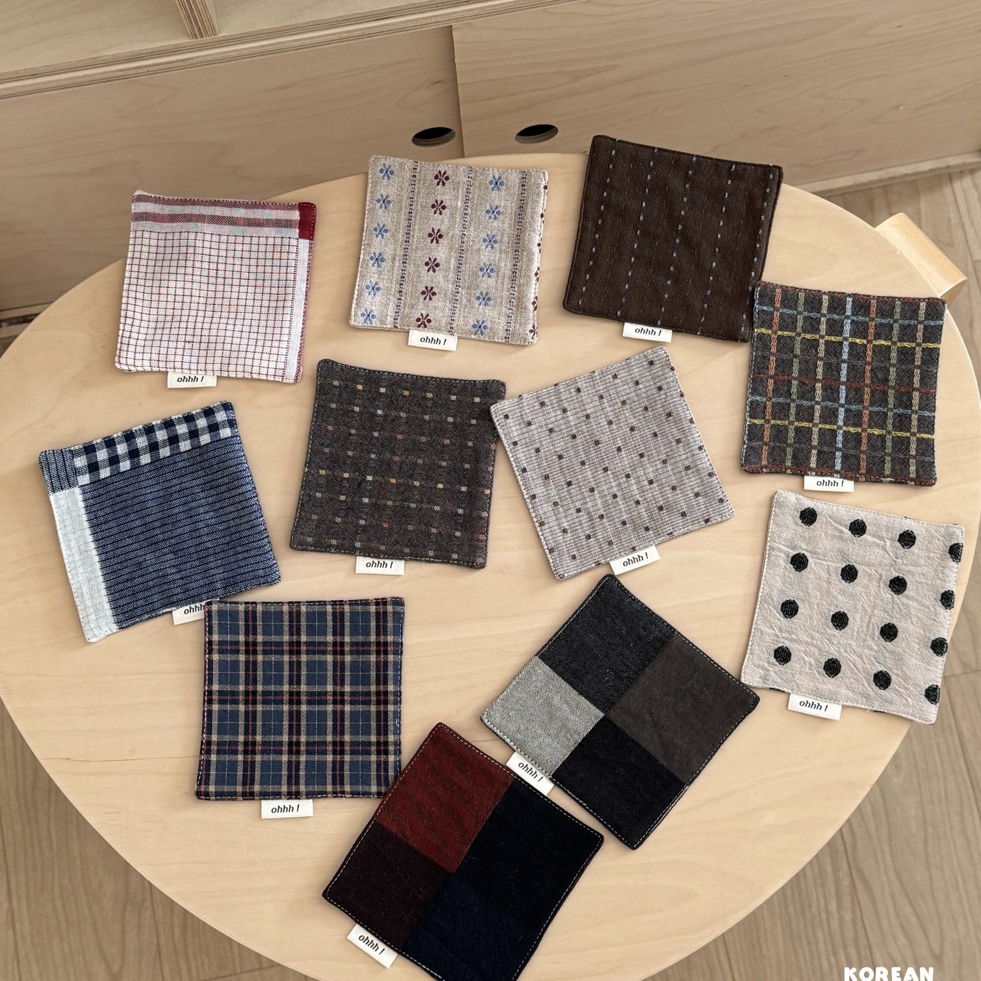 OHHH! Series - Korean Aesthetic Vintage Fabric Coaster Collection
