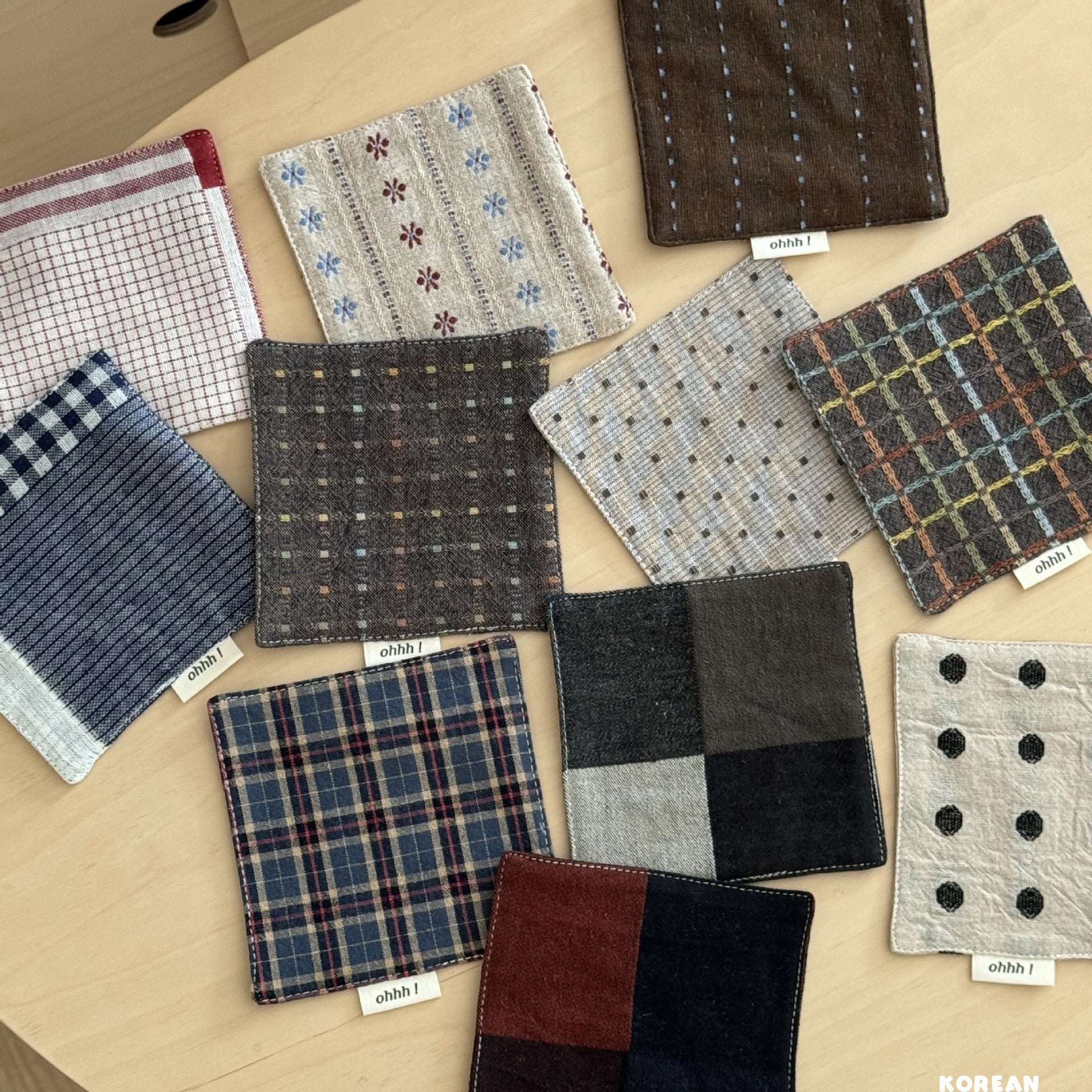 OHHH! Series - Korean Aesthetic Vintage Fabric Coaster Collection