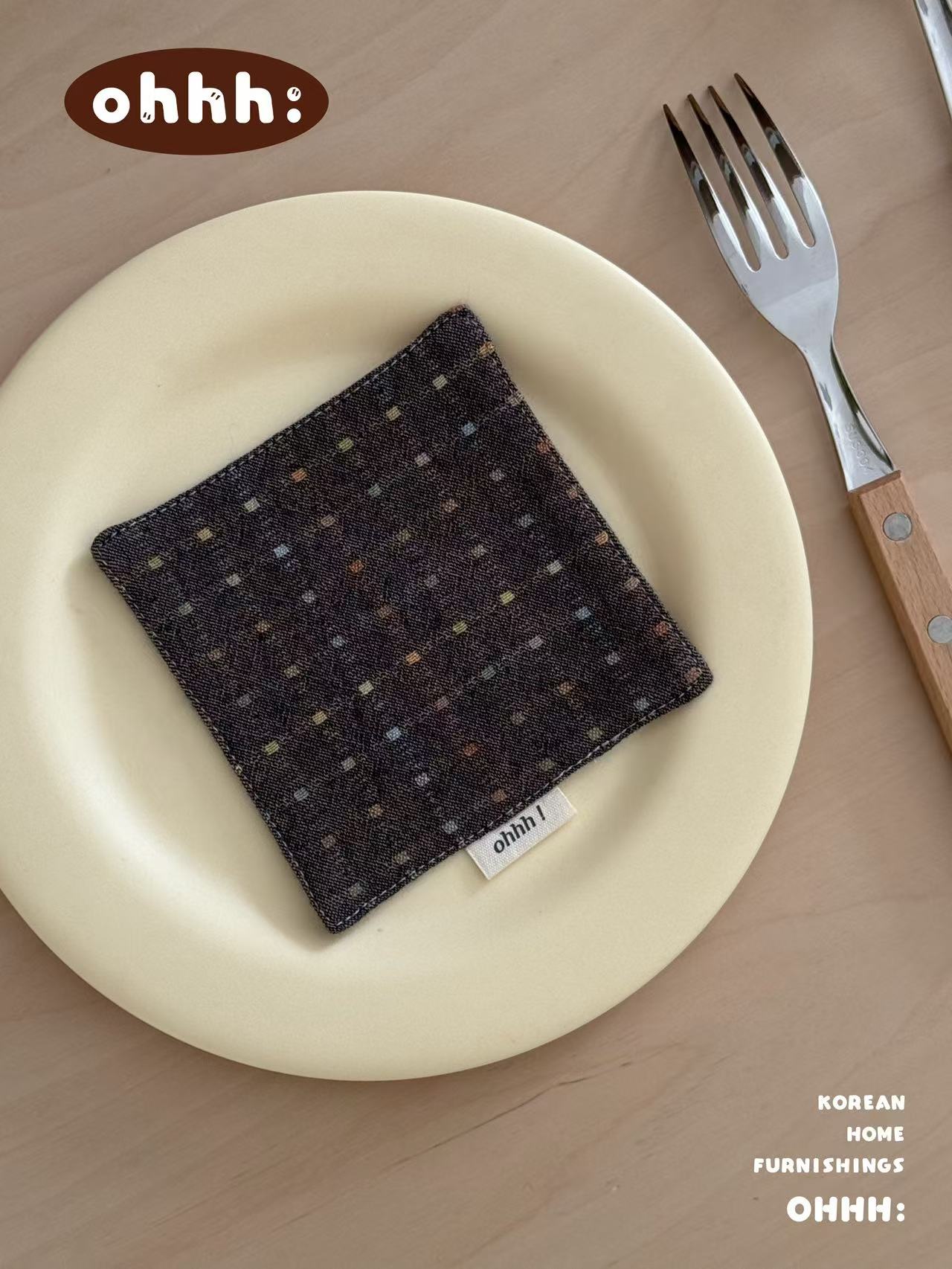 OHHH! Series - Korean Aesthetic Vintage Fabric Coaster Collection