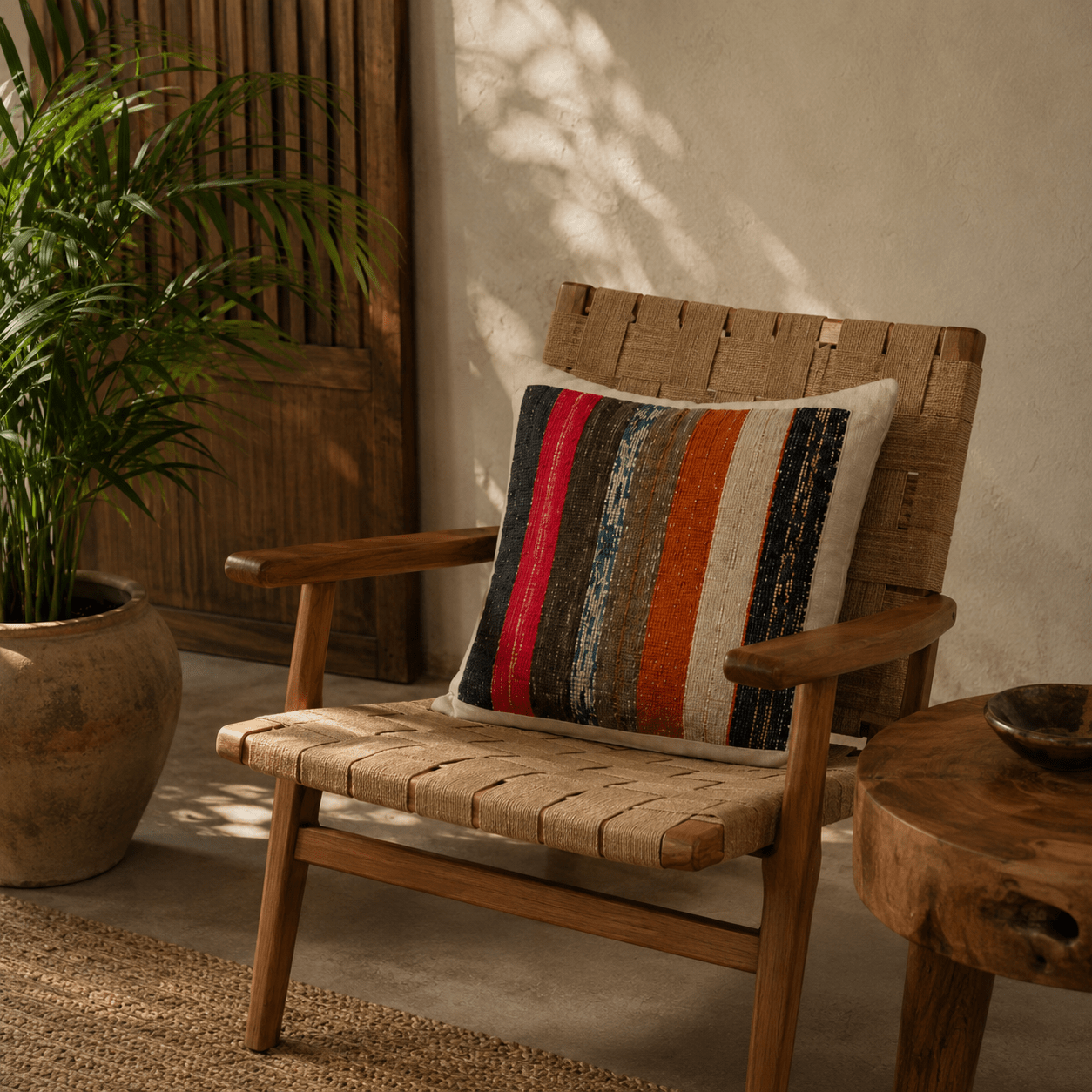 Liezhi Throw Pillow Cover – One - of - a - Kind Crack - Weave Textile Decor - Planet Fix Project
