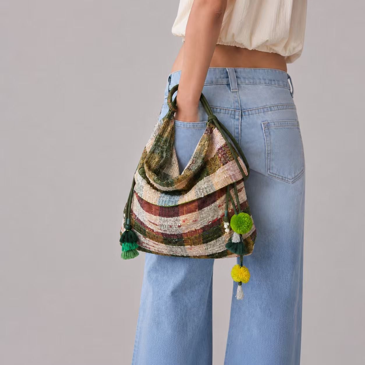 Liezhi Weave Large Soft Shoulder Bag — One - of - a - Kind Textile Bag - Planet Fix Project
