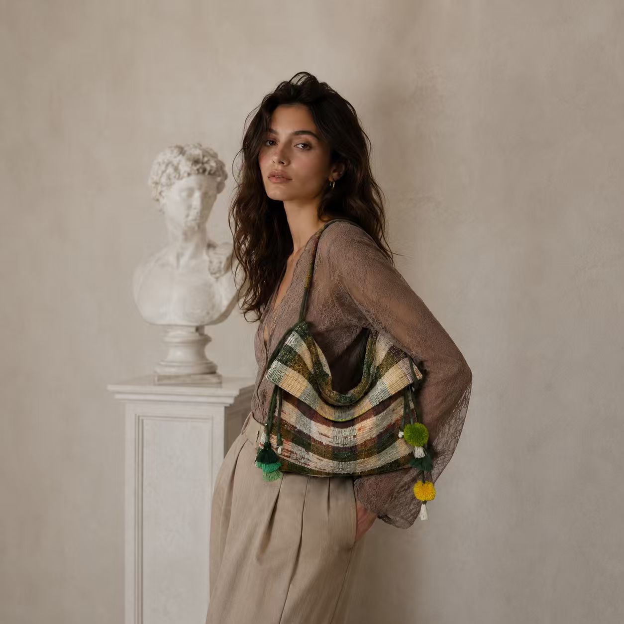 Liezhi Weave Large Soft Shoulder Bag — One - of - a - Kind Textile Bag - Planet Fix Project