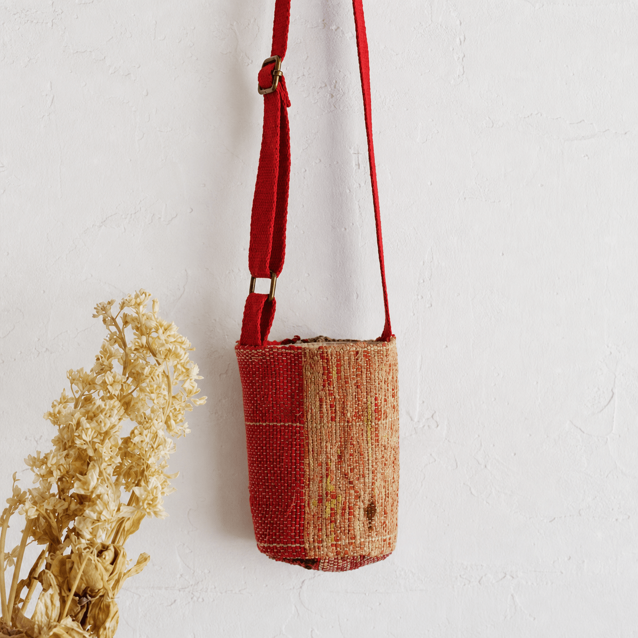 Liezhi Weave Mini Bucket Crossbody Bag — One - of - a - Kind Textile Bag - Planet Fix Project