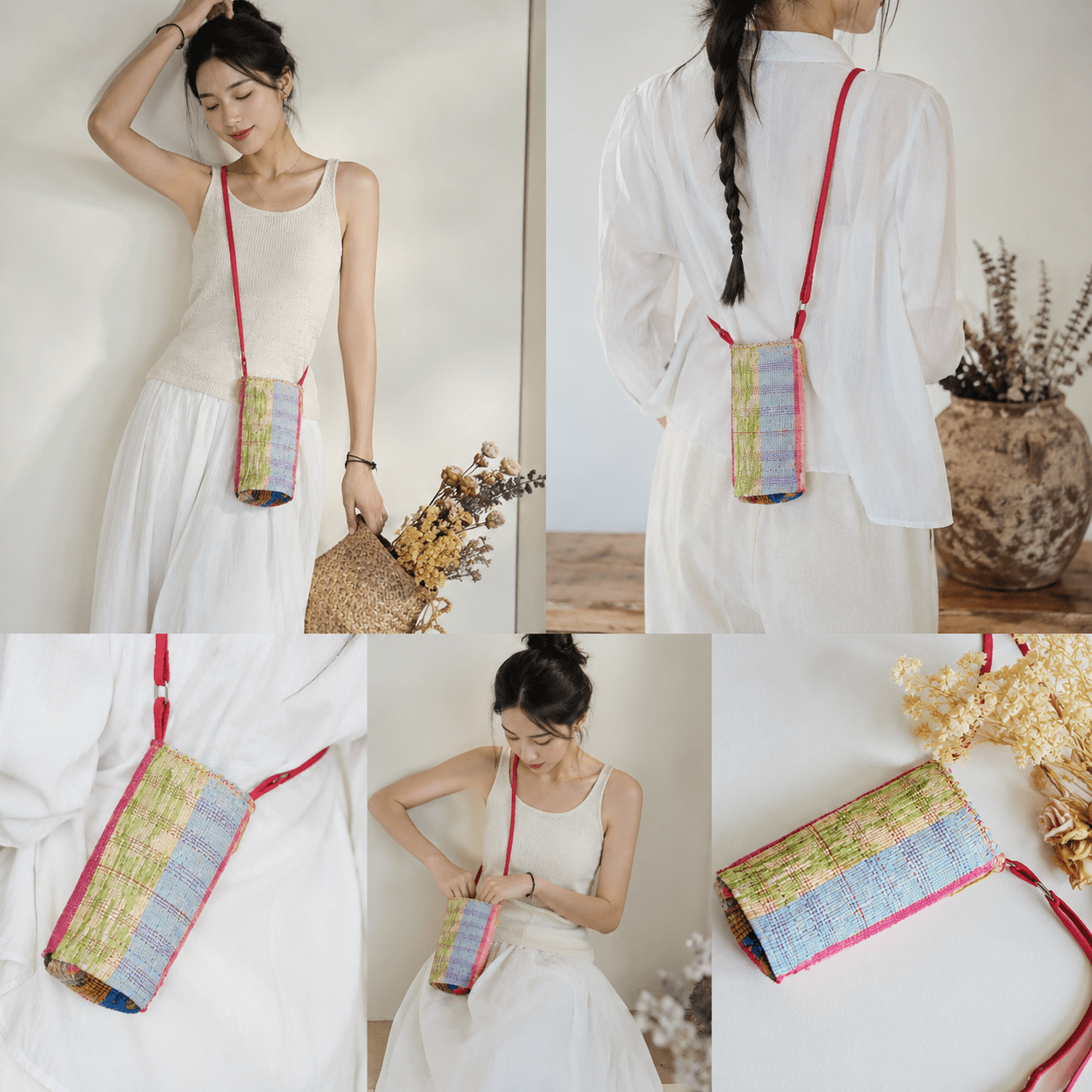 Liezhi Weave Mini Bucket Crossbody Bag — One - of - a - Kind Textile Bag - Planet Fix Project