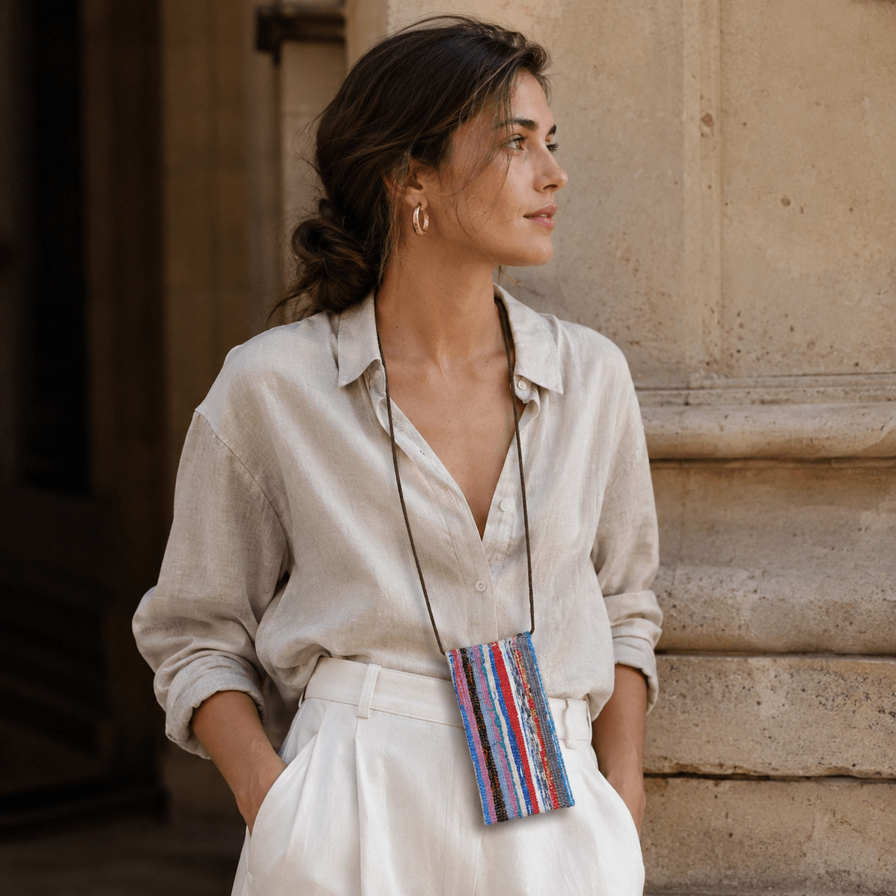 Liezhi Weave Phone Crossbody Pouch — One - of - a - Kind Textile Bag - Planet Fix Project