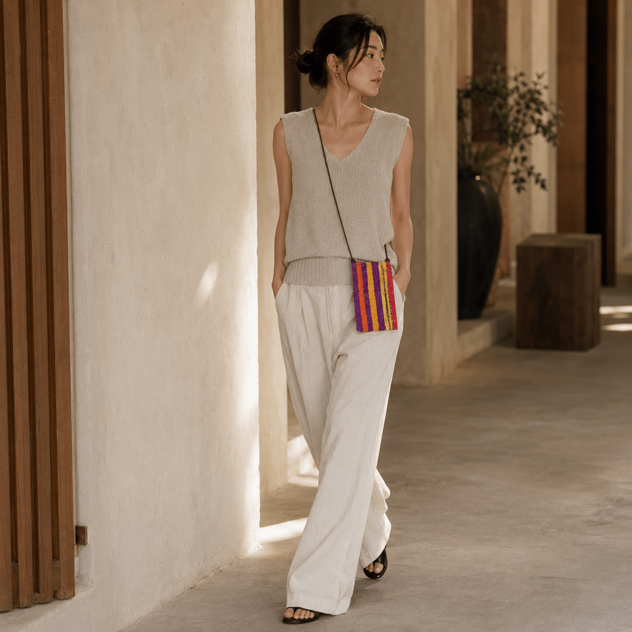 Liezhi Weave Phone Crossbody Pouch — One - of - a - Kind Textile Bag - Planet Fix Project