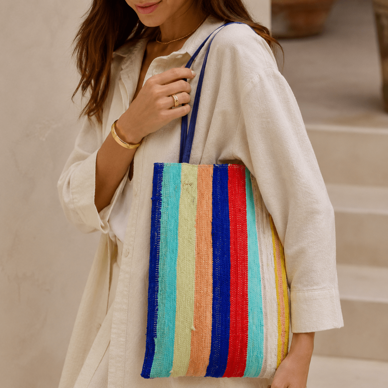 Liezhi Weave Square Shoulder Bag — One - of - a - Kind Textile Bag - Planet Fix Project