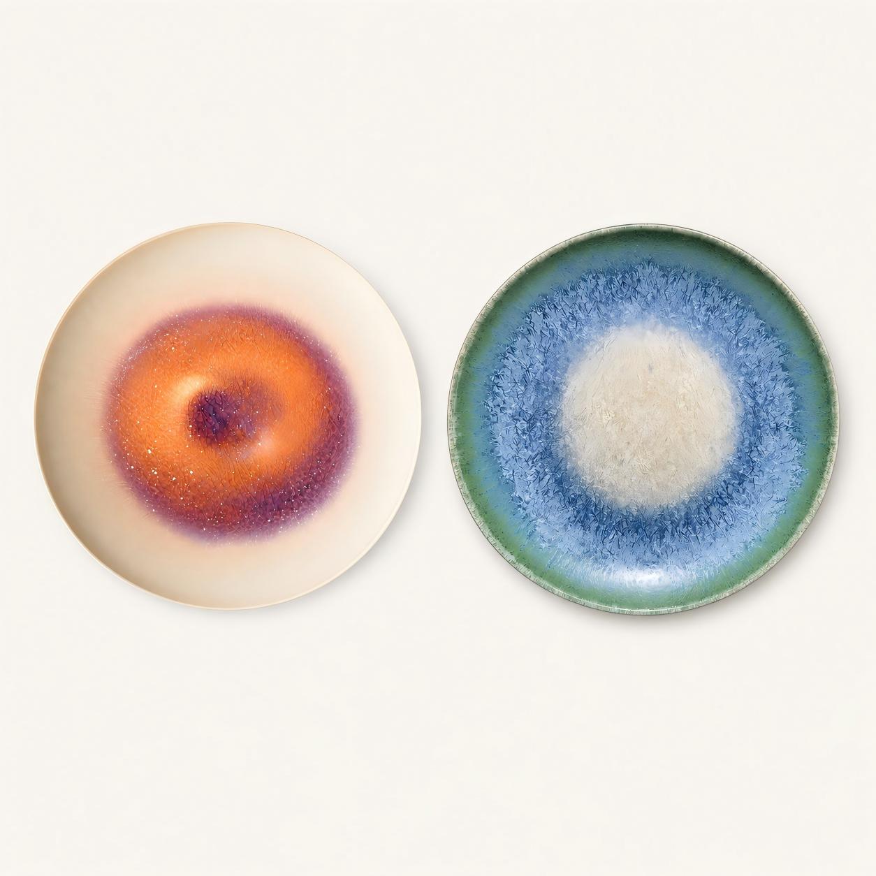Handmade Crystalline Glaze Ceramic Plates