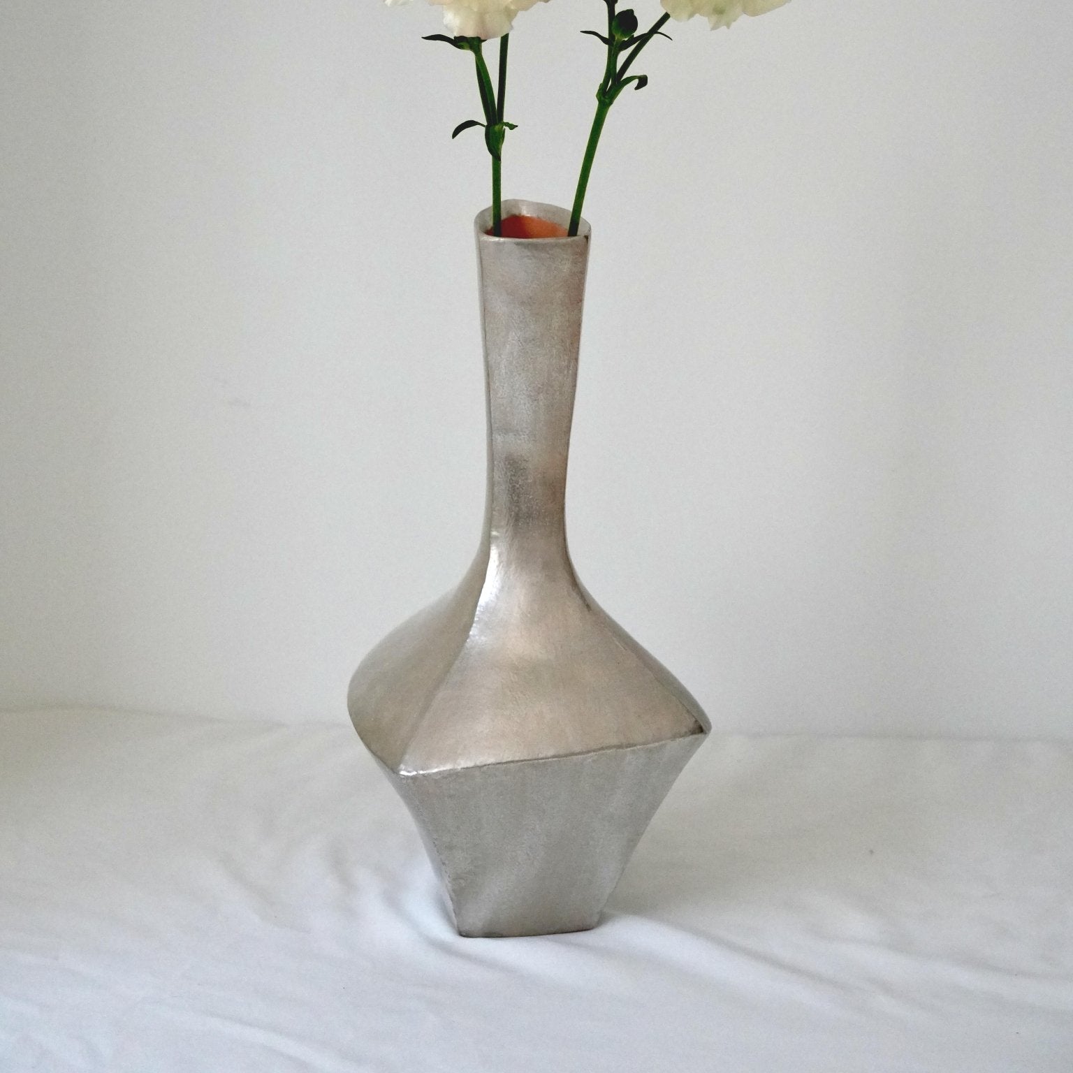 Silver Moonlight Hand - Patted Ceramic Vase by Niu Fangfang - Planet Fix Project